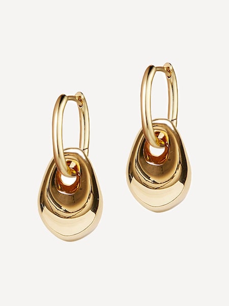 Gold Tone Plated Pebble Earrings (AC1205) | £110