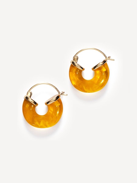 Orange Petit Swell Gold Plated Hoops (AC1206) | £60