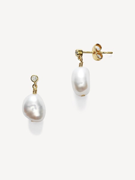 Gold Tone Plated Pearly Earrings (AC1223) | £75
