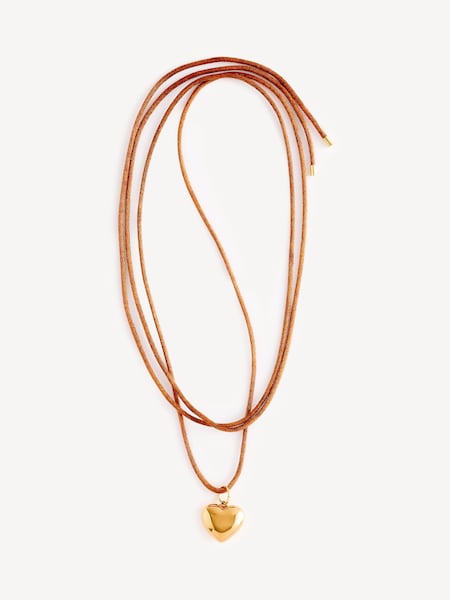 Brown Heart on a String Necklace (AC1234) | £65