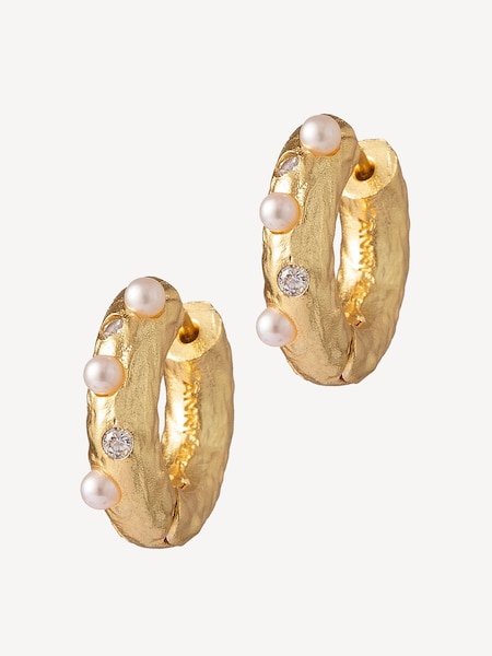 Gold Tone Gem In A Hoop Earrings (AC1240) | £100