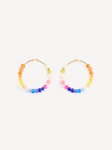 Gold Tone 18ct Crystal Bay Hoops (AC1248) | £130