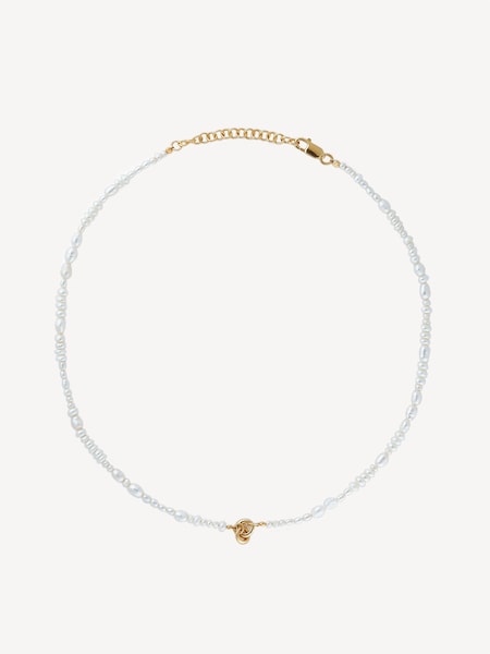 Gold Vermeil Pearl Link Up Necklace (AC1696) | £220