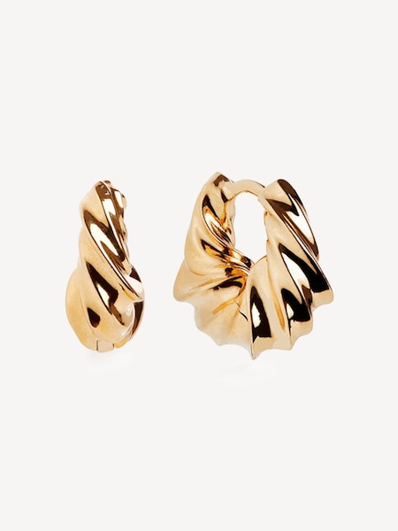 Gold Vermeil Mini Twisted Graduated Hoops (AC1698) | £180