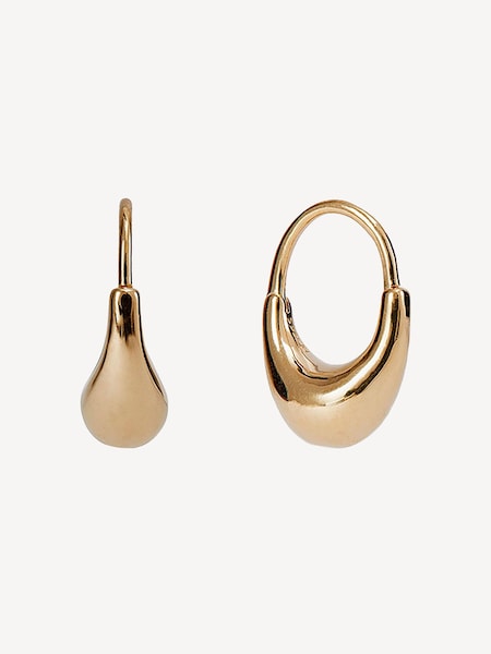 Gold Vermeil Small Roscida Drop Hoop Earrings (AC1801) | £125