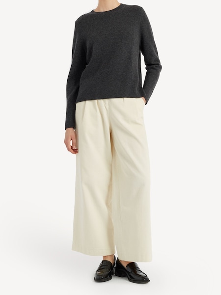 Grey Pure Cashmere Boxy Jumper (AC1929) | £295