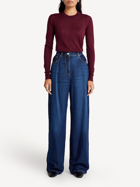 Red Round Neck Cashair Cashmere Jumper (AC5324) | £295