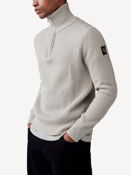 Cream Stanley Quarter Zip Jumper (AC5656) | £275