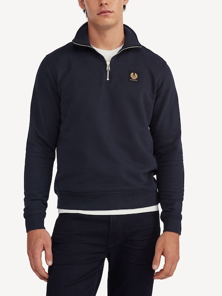 Blue Classic Fleece Quarter Zip Sweatshirt (AC5658) | £145