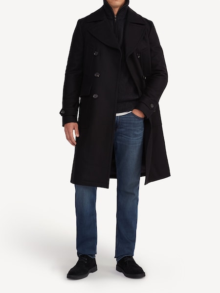 Black Milford Double Breasted Coat (AC5667) | £995