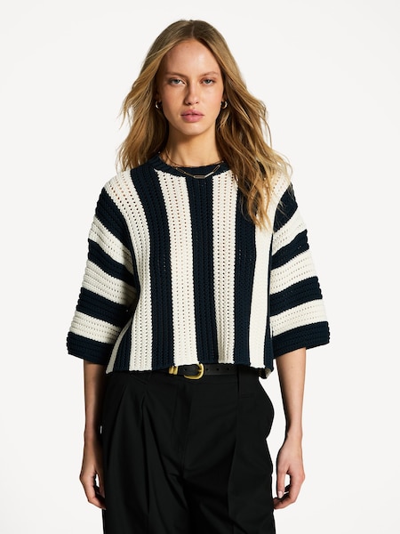 Navy Pinstripe Pleiadi Sweater (AD2558) | £330