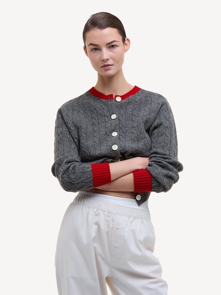 Barbour® x Alexa Chung Derby Grey Sammie Knitted Cardigan (AD5097) | £299