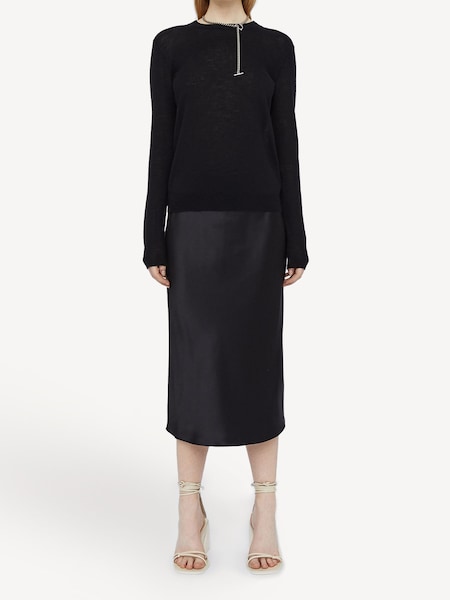 Black Round Neck Cashair Cashmere Jumper (AD5311) | £295