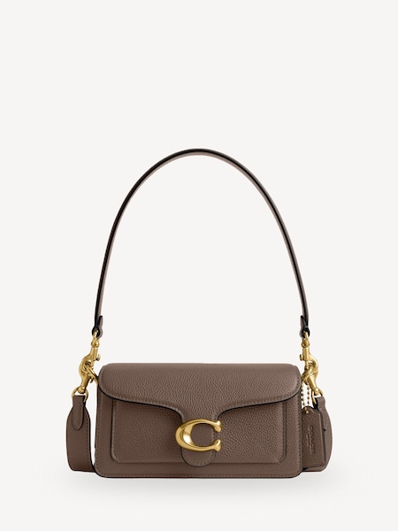 Brown Polished Pebble Leather Tabby 20 Shoulder Bag (AD7182) | £375