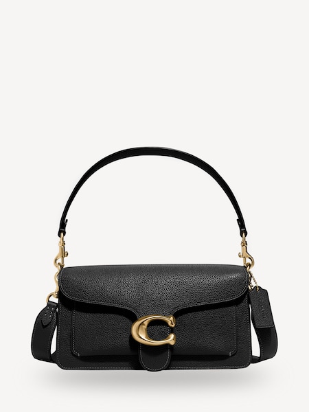 Black Polished Pebble Leather Tabby 26 Refresh Shoulder Bag (AD7183) | £450