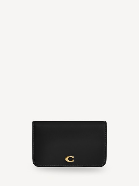 Black Slim Refined Calf Leather Essential Card Case (AD7203) | £95