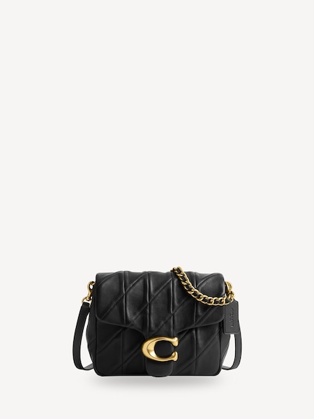 Black Quilted Washed Leather Times Square Tabby Shoulder Bag (AD7210) | £495