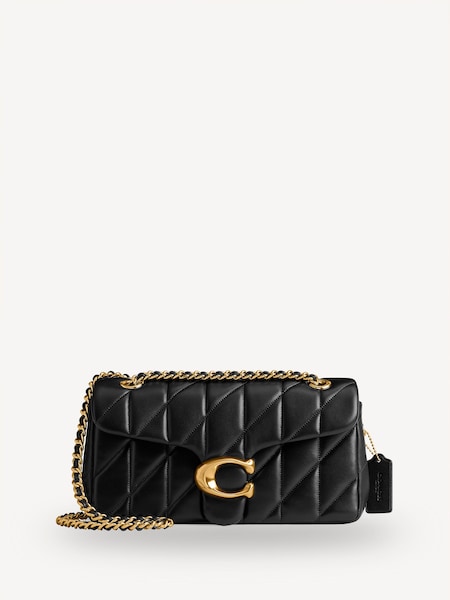 Black Quilted Tabby 26 Shoulder Bag With Chain (AD7211) | £550