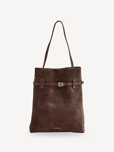 Deep Brown Suede Leather Tote Du Jour Bag (AD8894) | £500