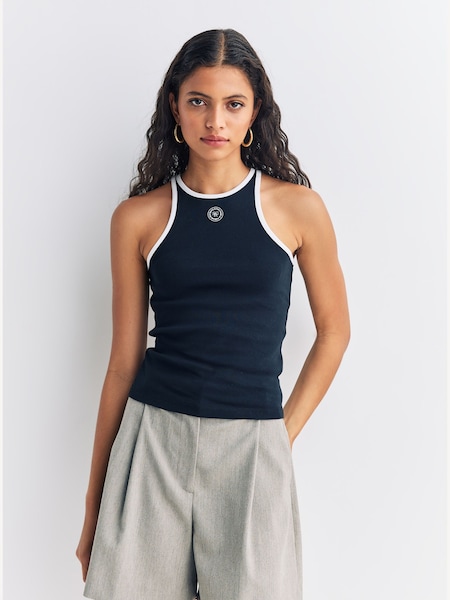 Black SRHWC Ribbed Tank (AF5872) | £80
