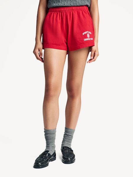 Red Varsity Crest Disco Shorts (AF5882) | £88