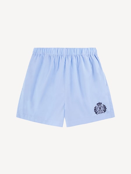 Blue H&W Crest Poplin Shorts (AF5883) | £96