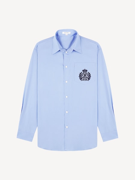 Blue H&W Crest Oversized Shirt (AF5893) | £176