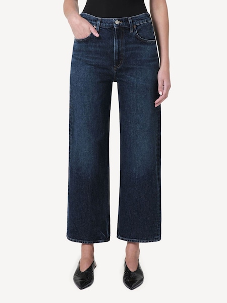 Dark Blue Ren Comfort Stretch High Rise Wide Leg Jeans (AG5137) | £300