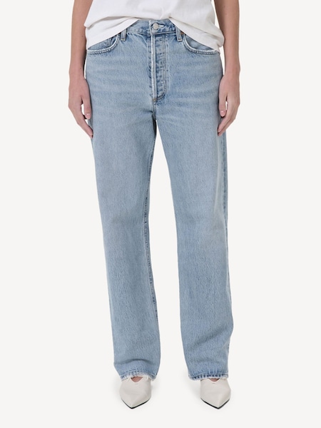 Blue Fran Cuffed Low Rise Relaxed Jeans (AG5141) | £320