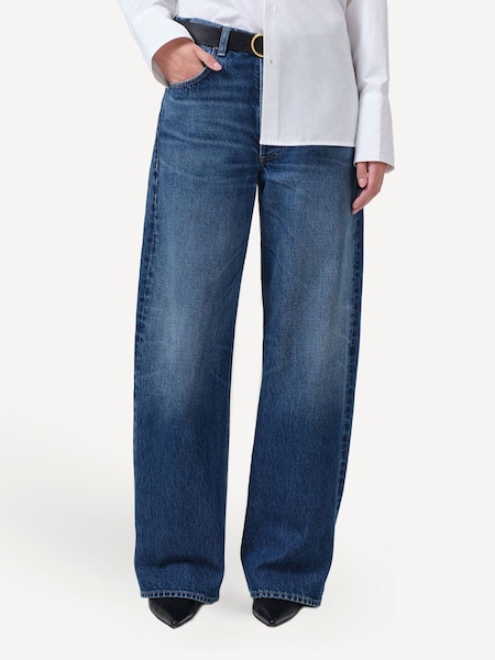 Mid Blue Ayla Baggy Cuff Jeans (AG5332) | £340