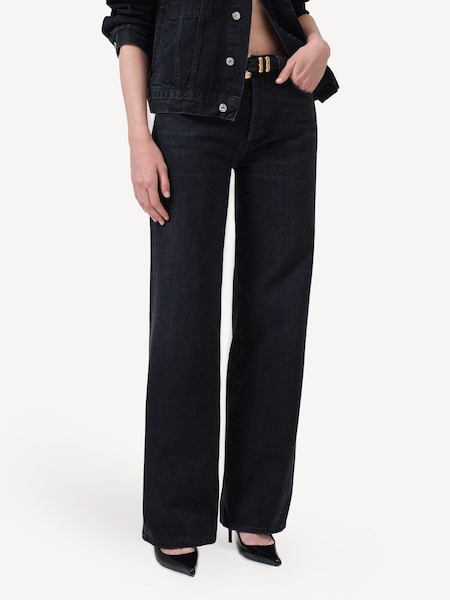Black Annina High Rise Wide Leg Jeans (AG5333) | £310