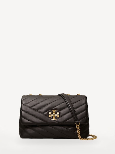 Black Small Kira Chevron Convertible Shoulder Bag (AG6967) | £550