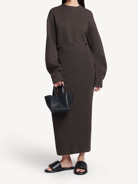 Brown Zothy Merino Wool Cut Out Maxi Dress (AG9203) | £545