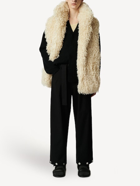 Cream Ried Faux Racka Fur Gilet (AG9233) | £440