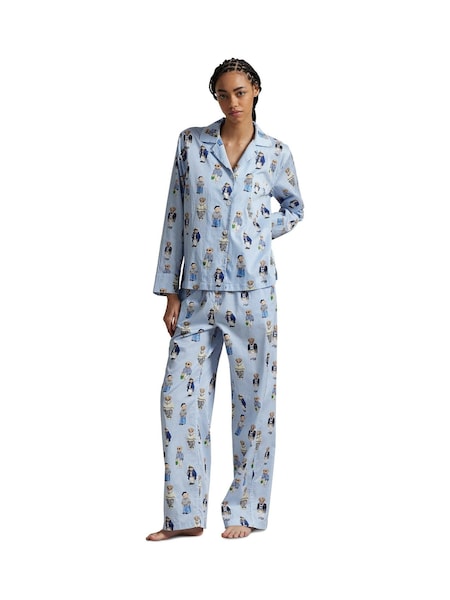 Stripe Ralph Lauren Iconic Bear Madison 100% Cotton Pyjamas Set (AJ1647) | £199
