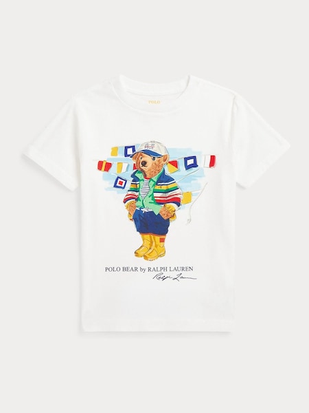 White Boys Polo Bear Jersey T-Shirt (AJ4907) | £49 - £55