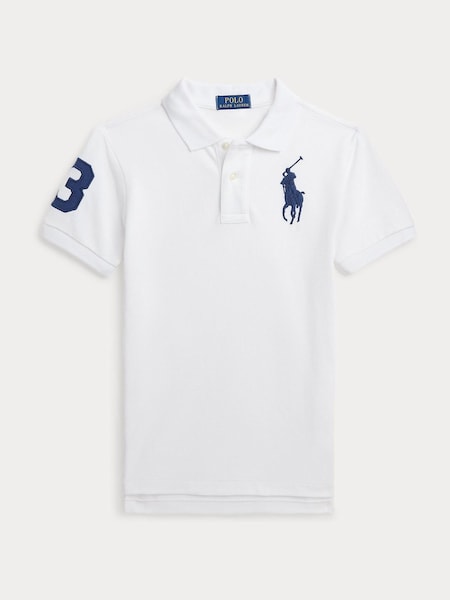 White Slim Fit Boys 100% Cotton Pique Polo Shirt (AJ4914) | £79