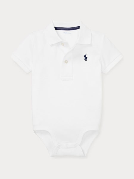 White Baby Boys Polo Bodysuit (AJ4918) | £49