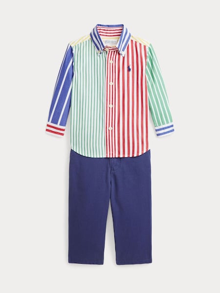 Multi Baby Boys Shirt & Chino Trousers Set (AJ4922) | £60