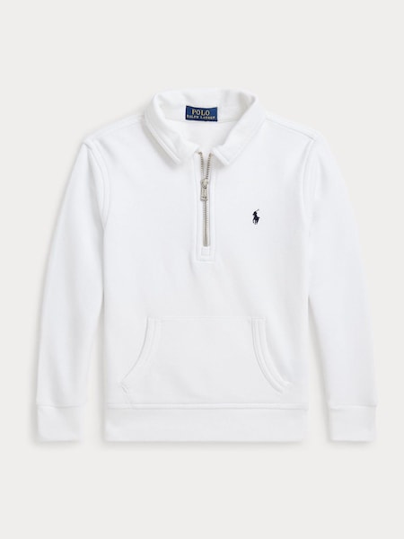 White Boys Quarter Zip Jersey Jumper (AJ4964) | £79 - £89