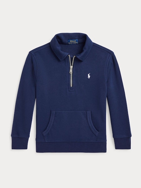Blue Boys Quarter Zip Jersey Jumper (AJ4965) | £79 - £89