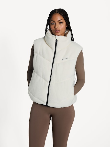 White Fortune Sherpa Puffer Gilets (AJ6256) | £125
