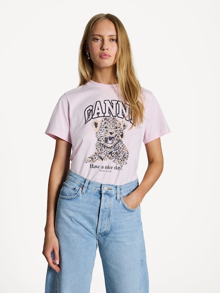 Pink Leopard Graphic Relaxed T-Shirt (AJ6732) | £115