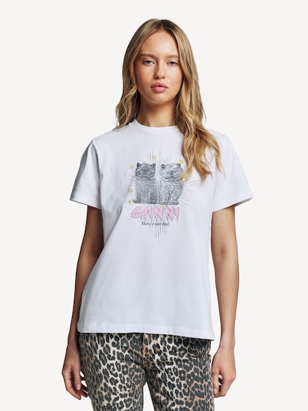 White Kittens Graphic Relaxed T-Shirt (AJ6745) | £115