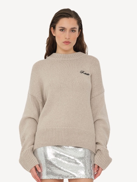 Brown Knit Crewneck Sweater (AJ8080) | £200