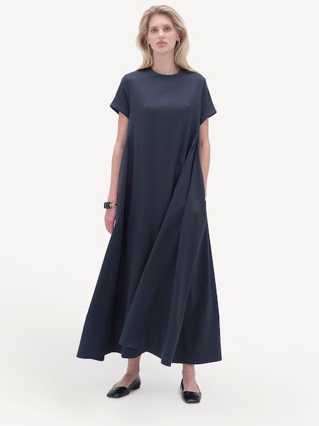 Short Sleeve Maxi Black Dress (AJ9814) | £305