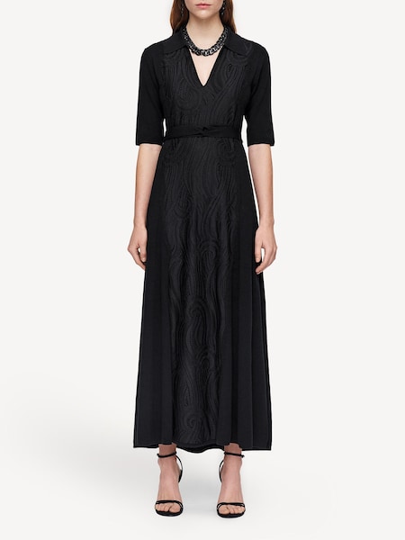 Black Lace Knit Midi Dress (AK0083) | £645