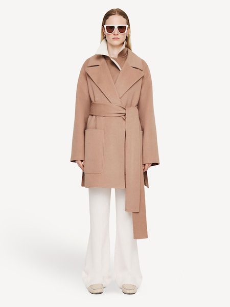 Brown Clemence Cashmere Mix Coat (AK0267) | £1,045