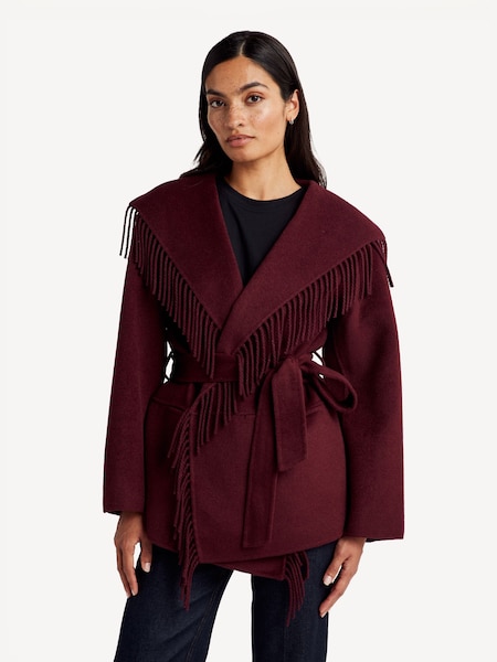 Red Rowen Wool Fringe Jacket (AK1223) | £275