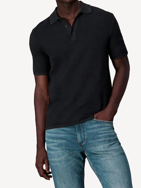 Black Harvey Knit Polo Shirt (AK5205) | £185